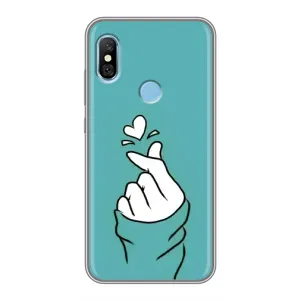 Чехлы (Знак сердечка) на Xiaomi Redmi 6 pro (Сердечко на бирюзовом)