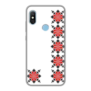 Силиконовый Чехол на Xiaomi Redmi 6 pro с картинкой Вышиванки (Силуэт вышиванки)