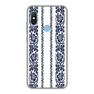 Силиконовый Чехол на Xiaomi Redmi 6 pro с картинкой Вышиванки (Синяя вышиванка)