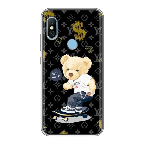 Чехол с рисунком «Скейтер Тедди» для Xiaomi Redmi 6 pro Чехол с рисунком «Скейтер Тедди» для Xiaomi Redmi 6 pro