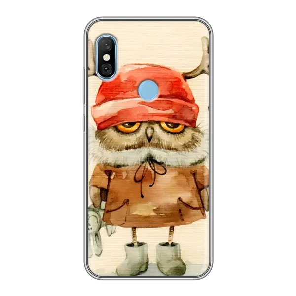 Чехол с рисунком «Сова в шапке» для Xiaomi Redmi 6 pro Чехол с рисунком «Сова в шапке» для Xiaomi Redmi 6 pro
