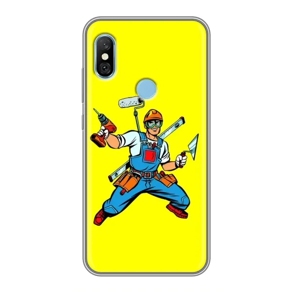 Чехол с рисунком «Строитель» для Xiaomi Redmi 6 pro Чехол с рисунком «Строитель» для Xiaomi Redmi 6 pro