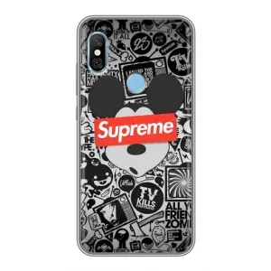 Чехол с Брендами одежды на Редми 6 Про (Supreme Маус)