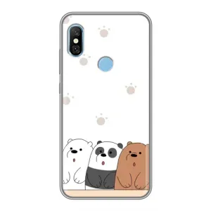 Чехлы с изображением разных животных для Xiaomi Redmi 6 pro (Удивленные медвеженки)