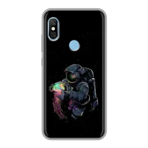 Силиконовый Чехол с принтом "Космонавты" на Xiaomi Redmi 6 pro (В руках земля)