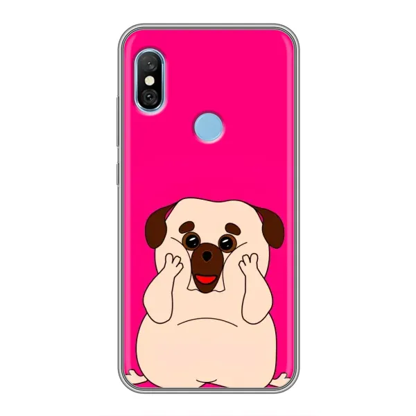 Чехол с рисунком «Веселый Мопсик» для Xiaomi Redmi 6 pro Чехол с рисунком «Веселый Мопсик» для Xiaomi Redmi 6 pro