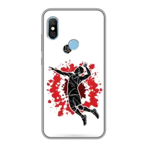 Чехлы с принтом Спортивная тематика для Xiaomi Redmi 6 pro (Волейболист)