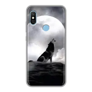 Чехол с Волком на Xiaomi Redmi 6 pro (Волк и луна)
