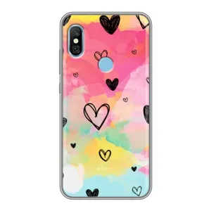 Чехлы с тематикой "Маленькие Сердечки" на Xiaomi Redmi 6 pro (Яркие сердечки)