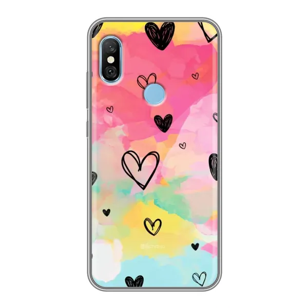 Чехол с рисунком «Яркие сердечки» для Xiaomi Redmi 6 pro Чехол с рисунком «Яркие сердечки» для Xiaomi Redmi 6 pro