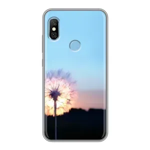 Силиконовый Чехол с одуванчиками на Xiaomi Redmi 6 pro (Закат с одуванчиком)