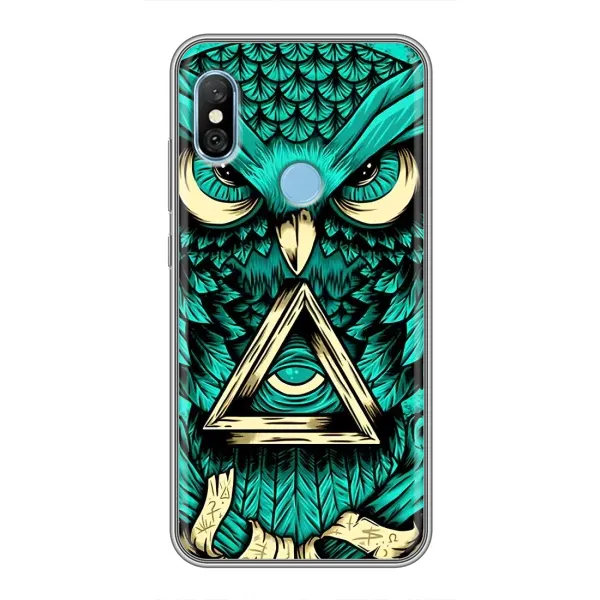 Чехол с рисунком «Зеленая сова» для Xiaomi Redmi 6 pro Чехол с рисунком «Зеленая сова» для Xiaomi Redmi 6 pro