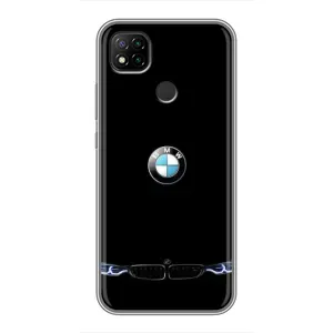 Силиконовый бампер с картинкой машины на Xiaomi Redmi 9c (Черный BMW)
