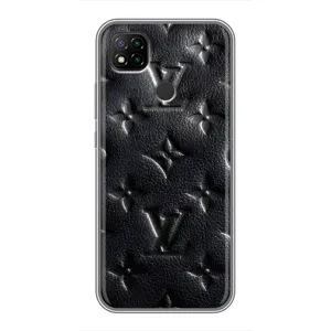 Текстурный Чехол Louis Vuitton для Редми 9с (Черный ЛВ)