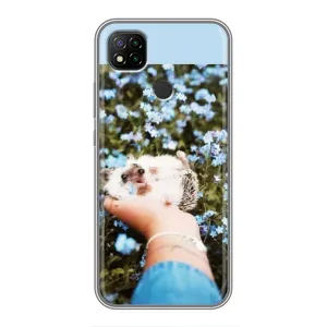 Чехлы с изображением разных животных для Xiaomi Redmi 9c (Ежик на руках)