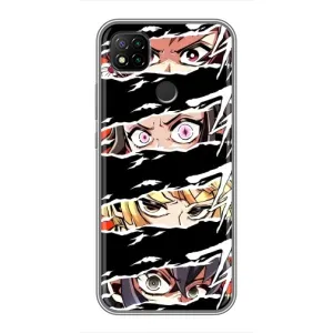 Силиконовые чехлы с глазами Anime для Редми 9с (Глаза на чорном)