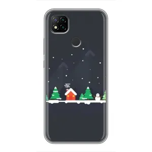 Силиконовый бампер на рождество для Xiaomi Redmi 9c (Город зимний)