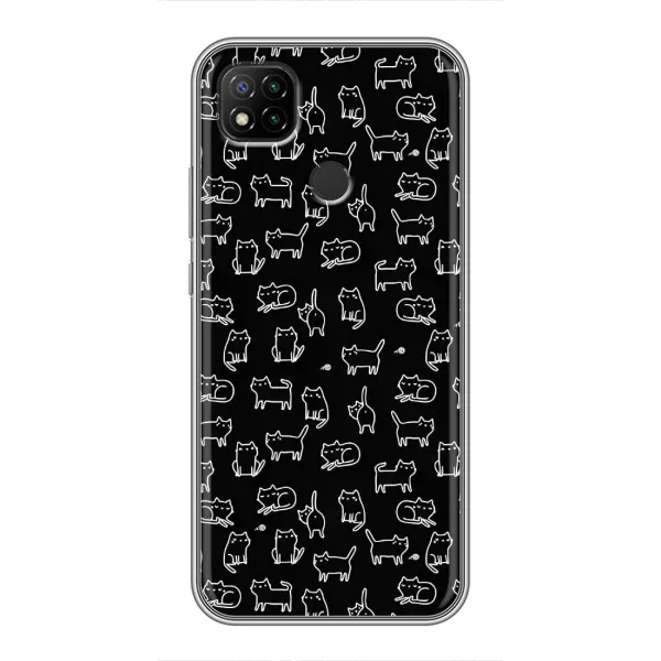 Чехол с рисунком «Котики на черном» для Xiaomi Redmi 9c Чехол с рисунком «Котики на черном» для Xiaomi Redmi 9c