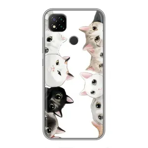 Силиконовый чехол с котиком для Xiaomi Redmi 9c (Коты)