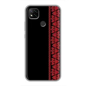 Силиконовый Чехол на Xiaomi Redmi 9c (Красная Вышиванка)