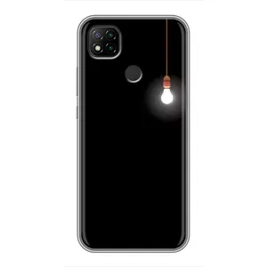 Чехол с картинками на черном фоне для Xiaomi Redmi 9c (Лампочка)