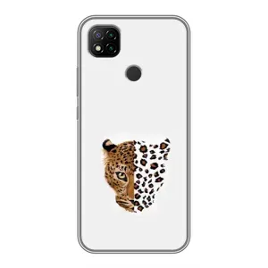 Чехол с леопардовым принтом на Xiaomi Redmi 9c (Леопард на белом)