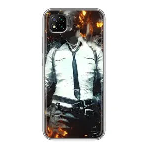 Силиконовый чехол с картинкой "Герой Pubg" на Xiaomi Redmi 9c (Man Пубг)