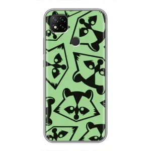 Силиконовый Чехол с Енотами на Xiaomi Redmi 9c (Мордочки Енота)