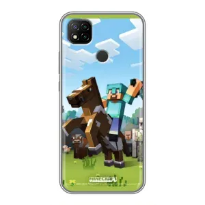 Чехлы для Xiaomi Redmi 9c (Персонажи Майн Крафт) (На коне)