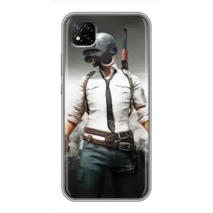 Силиконовый чехол с картинкой "Герой Pubg" на Xiaomi Redmi 9c (Пабг)