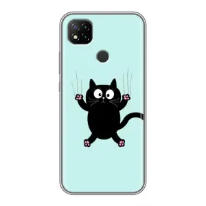 Силиконовый чехол с котиком для Xiaomi Redmi 9c (Падающий кот)