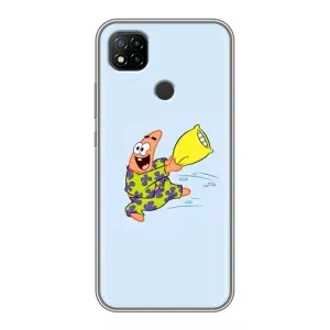 Чехлы с Патриком на Xiaomi Redmi 9c (Патрик с подушкой)