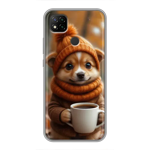 Чехол с рисунком «Собачка с кофе» для Xiaomi Redmi 9c Чехол с рисунком «Собачка с кофе» для Xiaomi Redmi 9c