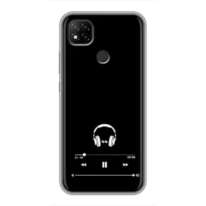 Чехол с картинками на черном фоне для Xiaomi Redmi 9c (Плеер)