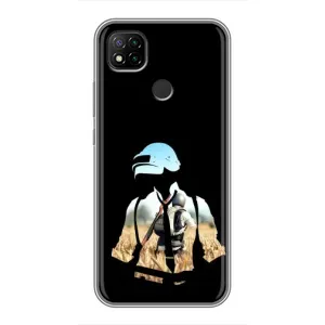 Силиконовый чехол с картинкой "Герой Pubg" на Xiaomi Redmi 9c (Пубг мен)