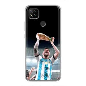 Чехлы Лео Месси Аргентина для Xiaomi Redmi 9c (Счастливый Месси)
