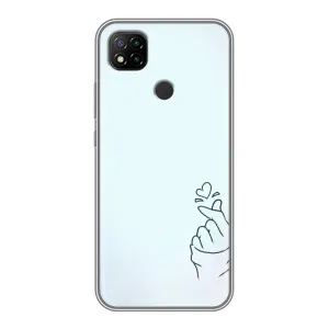Чехлы (Знак сердечка) на Xiaomi Redmi 9c (Сердце на голубом)