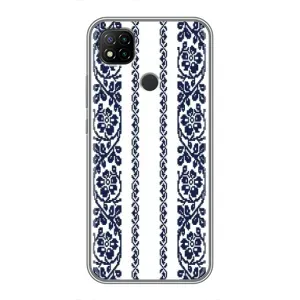 Силиконовый Чехол на Xiaomi Redmi 9c с картинкой Вышиванки (Синяя вышиванка)