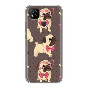 Чехол (ТПУ) Милые собачки для Xiaomi Redmi 9c (Собачки Мопсики)