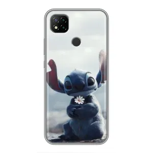 Чехол с рисунком Стич для Xiaomi Redmi 9c (Стич с цветочком)
