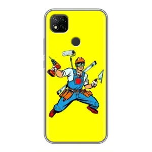 Силиконовый бампер (Работники) на Xiaomi Redmi 9c (Строитель)