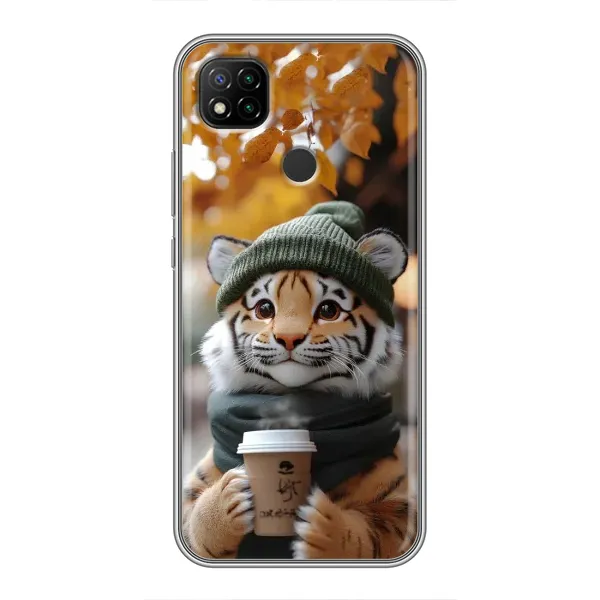 Чехол с рисунком «Тигр с кофе» для Xiaomi Redmi 9c Чехол с рисунком «Тигр с кофе» для Xiaomi Redmi 9c