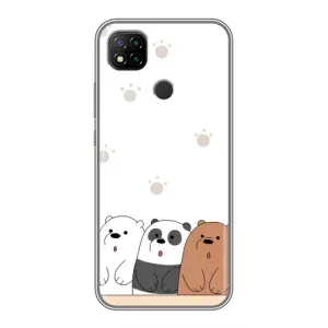 Чехлы с изображением разных животных для Xiaomi Redmi 9c (Удивленные медвеженки)