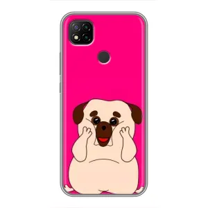 Чехол (ТПУ) Милые собачки для Xiaomi Redmi 9c (Веселый Мопсик)