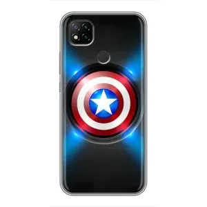 Чехол с Щитом Капитана Америки на Xiaomi Redmi 9c (Яркий Щит Капитана)