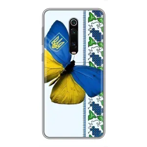 Чехол с Украинской символикой на Редми К20 (Бабочка)