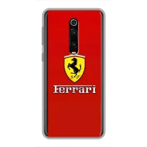 Силиконовый бампер с картинкой машины на Xiaomi Redmi K20 (Ferrari Logo)