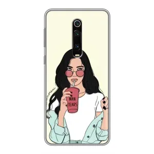 Силиконовый Чехол на Xiaomi Redmi K20 с картинкой Стильных Девушек (С напитком)