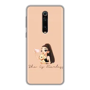 Силиконовый Чехол на Xiaomi Redmi K20 с картинкой Стильных Девушек (С собакой)
