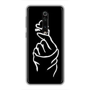 Чехлы (Знак сердечка) на Xiaomi Redmi K20 (Сердце на черном)